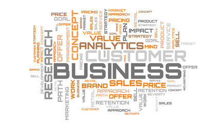 Abstract word collage on white background. Beautiful business word cloud