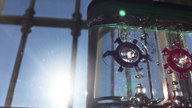 Game with red wheels and water balls