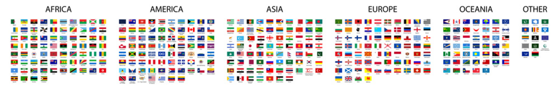 Flag of world. Vector icons. Set flags.
