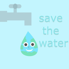 Drop of water.Water saving campaign poster.World Water Day is held annually on 22 March.