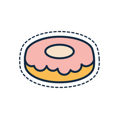 Isolated sweet donut line fill style icon vector design