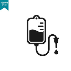 infuse icon in trendy flat style, blood bag icon, iv bag,intravenous bag 