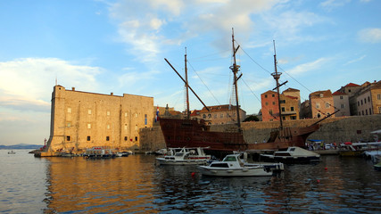 Famous port in Dubrovnik Croatia