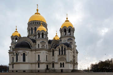 Fototapeta na wymiar Russian orthodox cathedral of Ascention in Novocherkassk
