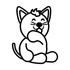 cat on white background, baby toys