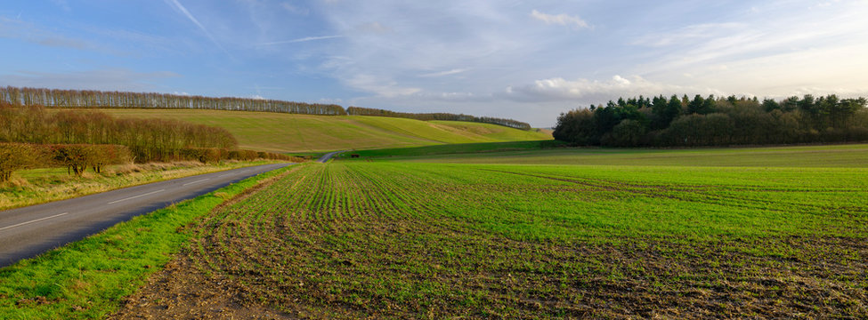 Views over the White Horse at Uffington on the Ridgeway