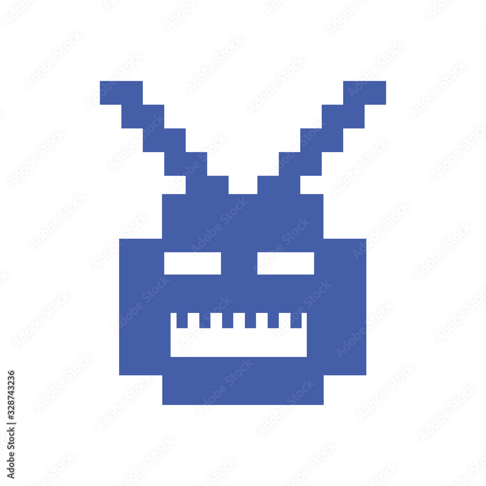 Poster isolated videogame pixelm monster line style icon vector design