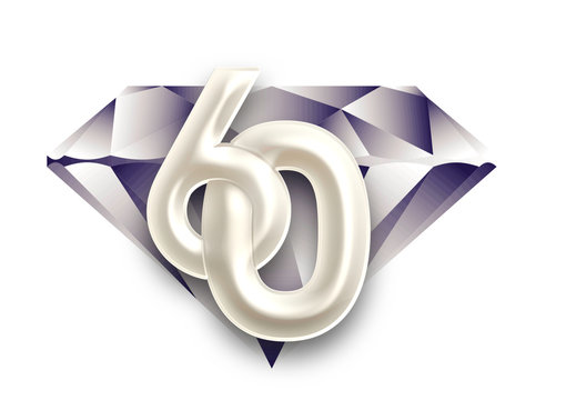 Diamant, Jubil&auml;um, 60, Zahl, Nummer