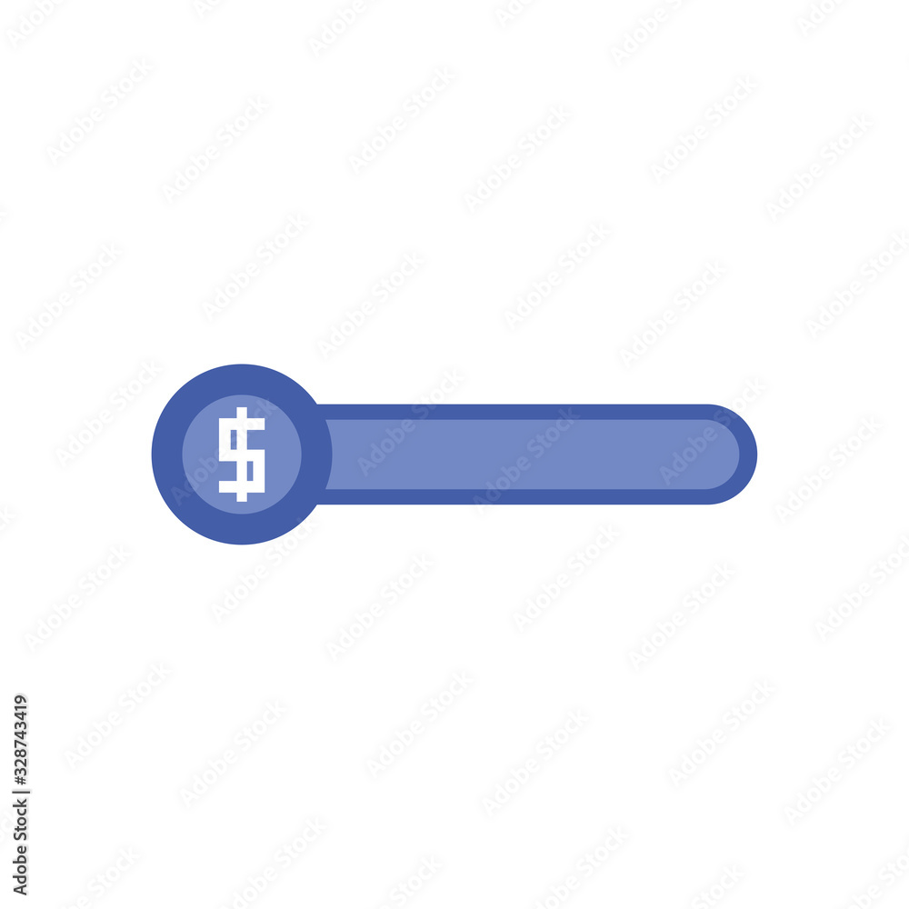 Poster isolated videogame coin bar line style icon vector design