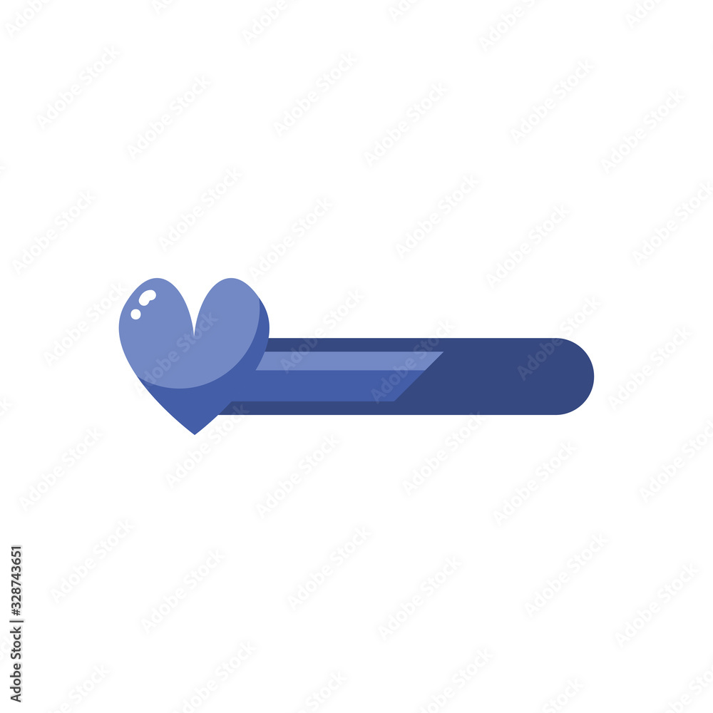Poster isolated videogame heart bar line style icon vector design