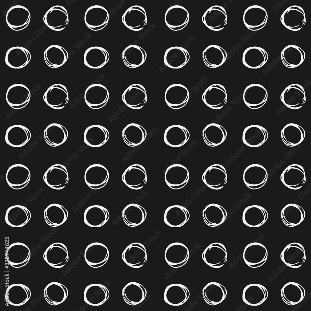 Poster an abstract pattern consisting of circles drawn by hand. circles drawn in the style of a sketch by p