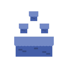 Isolated videogame pixel trees line style icon vector design