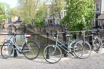 Fototapeta na wymiar Vélos à Utrecht, Pays-Bas