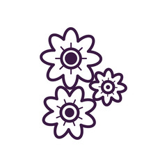 Isolated flowers line style icon vector design