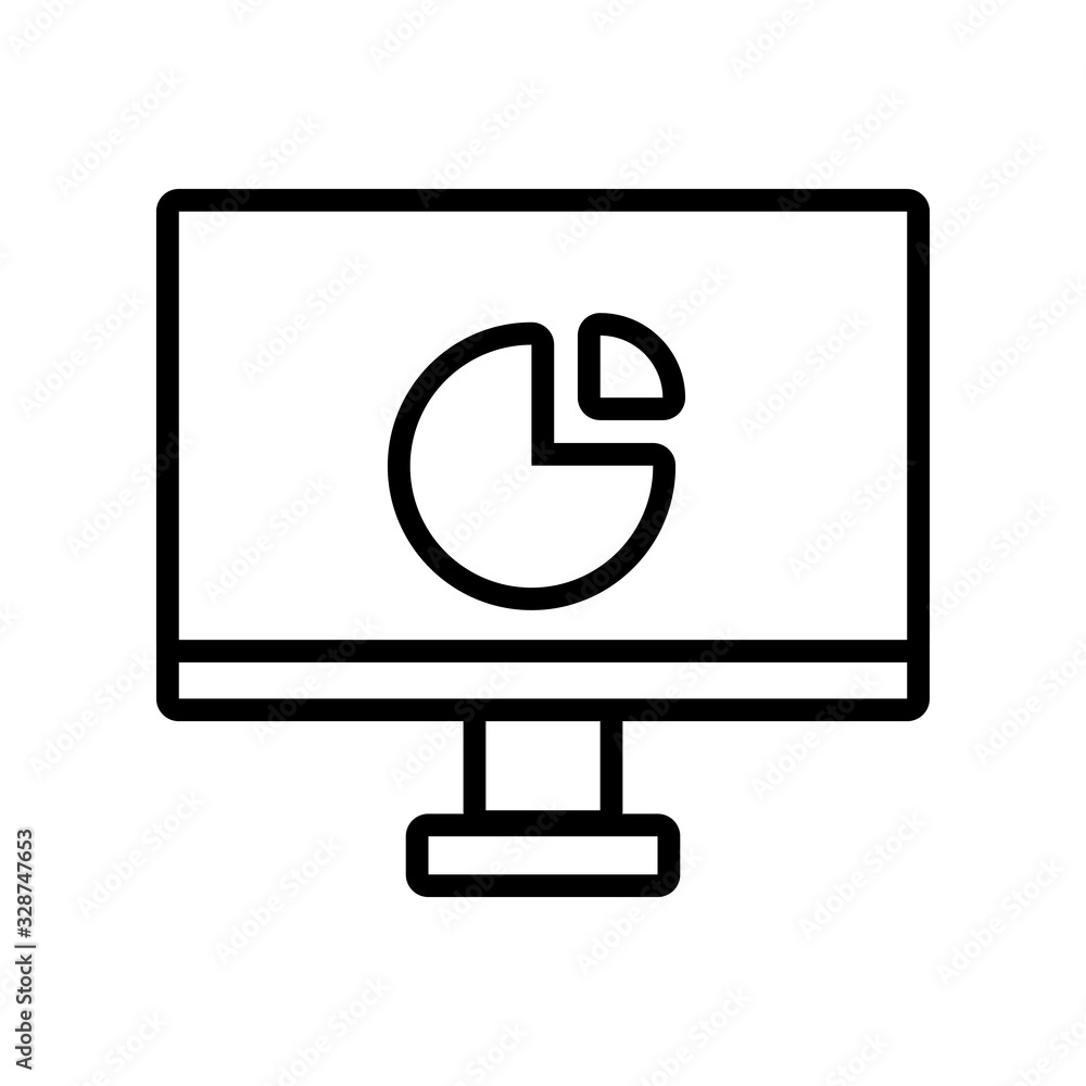 Poster desktop computer screen on white background