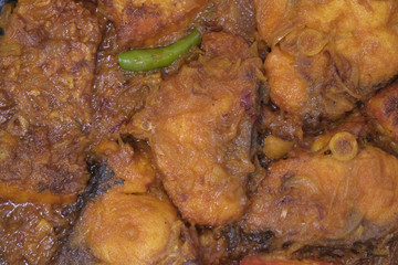 Close up of indian fish curry on plate 
