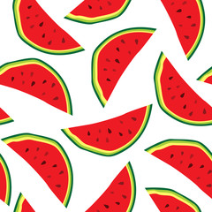 Vector seamless pattern with watermelons background design