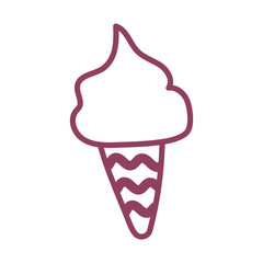 ice cream on white background, line style icon