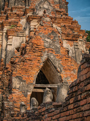 Photos of the Wat Chaiwatthanaram is a Buddhist temple in the city of Ayutthaya Historical Park Thailand. 