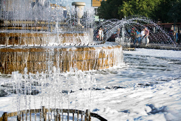 Beautiful and original fountains in the environment.