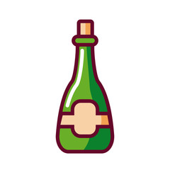 champagne bottle icon, fill style design
