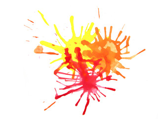 Abstract colorful watercolor hand painted background.