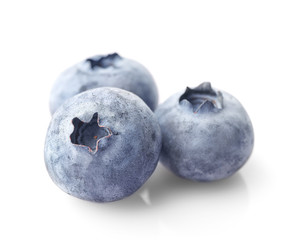 Fresh blueberries isolated on white background