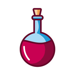 chemical flask with wine, fill style design