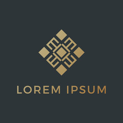 Abstract symbol in ornamental logo