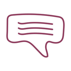 speech bubble on white background, line style icon