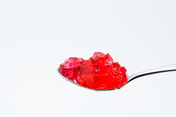 Cucharada de gelatina sabor fresa