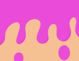 Abstract pink and yellow cream color melt drop and curve line pattern sweet cool background textures