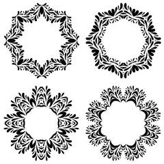 Vintage vector frames set with text place