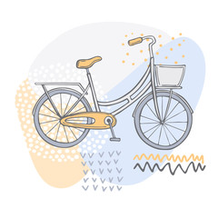 Hand drawn bicycles. Vector sketch illustration