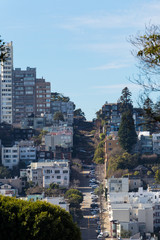 Fototapeta premium Aerial View of San Francisco Lombard Street