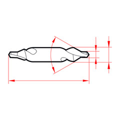 Carbide milling cutter, reamer, tapping and drill bit drawing on a white background
