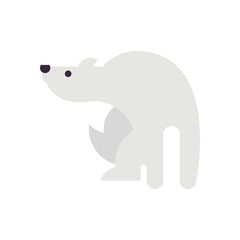 Cute polar bear cartoon fill style icon vector design