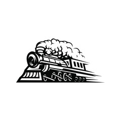 Railroad Locomotive Logo Illustration © SINGINK