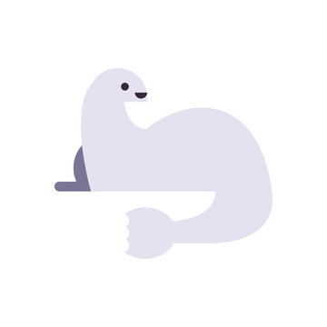 Cute seal cartoon fill style icon vector design