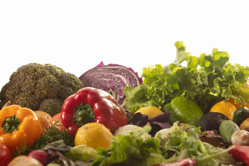 fresh vegetables for layout isolated on white background. Copy space