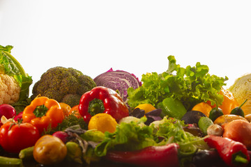 fresh vegetables for layout isolated on white background. Copy space