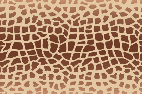 Print Giraffe seamless pattern. Vector image. Crocodile. Skin. Wallpaper. Background. Textile. Fashion. Graphic. Snake brown beige