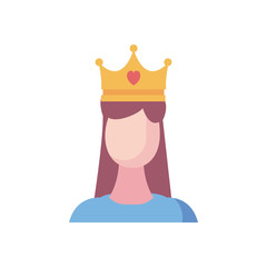 Isolated avatar woman with crown fill style icon vector design