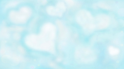 Heart shape clouds in a blue sky, romantic sky, clouds in a heart shape