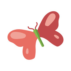 butterfly insect icon, flat style