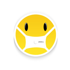 Face with anti virus mask. Coronavirus Virus infection. Strain model of the coronavirus MERS-Cov new coronavirus 2019-nCoV. Pandemic virus protection concept