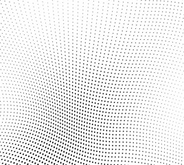 Abstract wave halftone texture. Black dots on a white background. Template for printing on fabric, wrapping paper