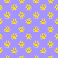Vector seamless pattern with animal footprints. Can be used for wallpaper, web page background, surface textures.