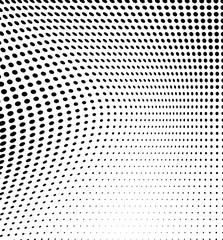 Abstract wave halftone texture. Black dots on a white background. Template for printing on fabric, wrapping paper