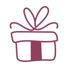 gift box on white background, line style icon